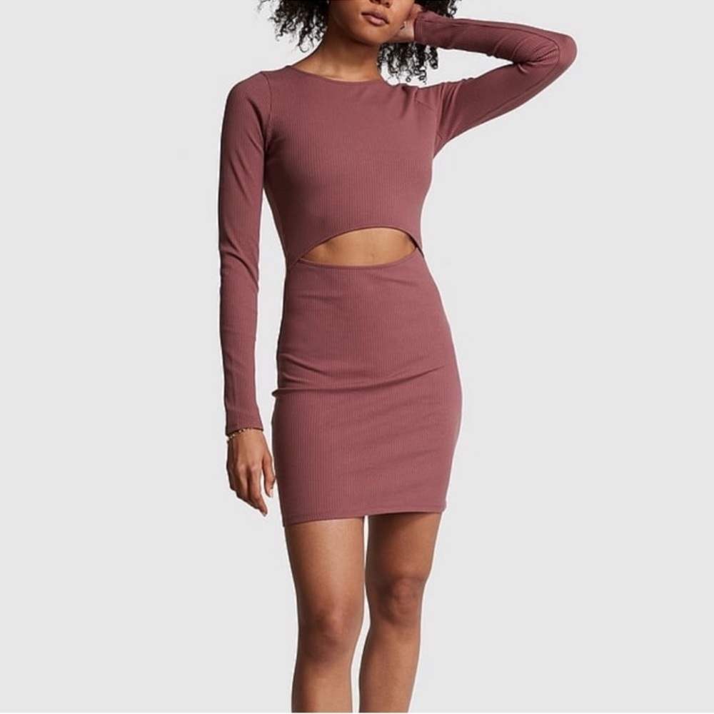 PINK Victoria's Secret Long Sleeve Mauve Dress